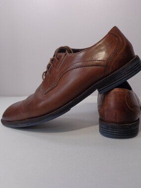 Clarks Tor Collection Prangley Leather Plain Oxford British Brown Men's Sz 10.5M